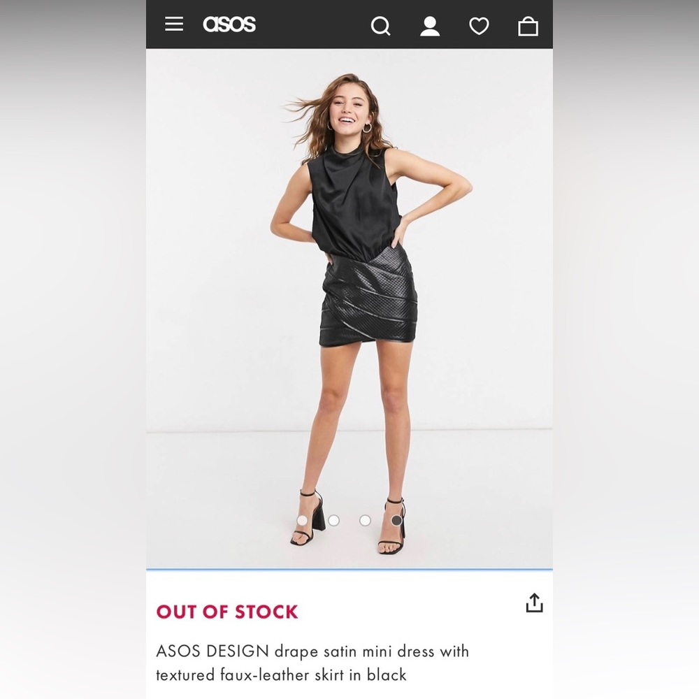 ASOS Satin and Faux Leather Mini Dress